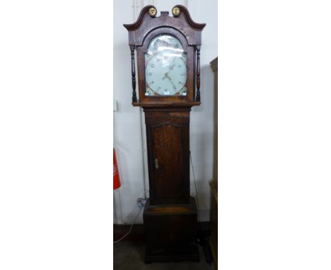 A George III oak and mahogany 30-hour longcase clock 