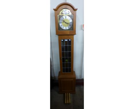 A Danish teak triple weight longcase clock 