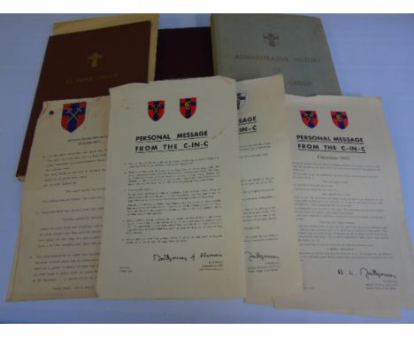 Military interest. Ephemera to include a book '21st Army group' containing Field Marshall Montgomery's personal mesaages with
