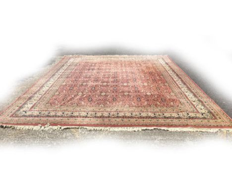 Good large Indian Kaimuri red ground carpet, 15 feet x 12 feet approx