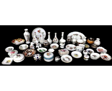 Large collection of assorted small porcelain items, including Royal Crown Derby, Wedgwood, Worcester examples etc