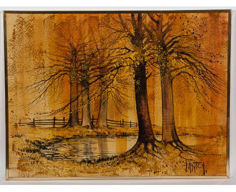 * COLIN PAYNTON,
AUTUMN WOODS
oil on canvas, signed
91cm x 121.5cm
Framed
Note:  Colin Paynton is a young artist with a style