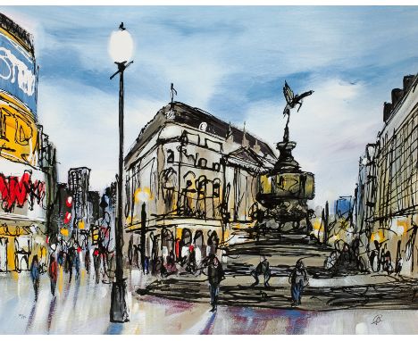 * PAUL KENTON,
PICCADILLY
overpainted print on canvas, signed with monogram and numbered 49/95
81.5cm x 102cm
Unframed, as in