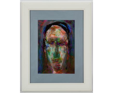DOUGLAS THOMSON,
THE DRESSER
mixed media with pigment print on canvas, signed
29cm x 20cm
Mounted, framed and under glass 