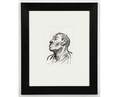 * PETER HOWSON OBE,
JULIEN
charcoal on paper, signed and titled
20cm x 14.5cm
Mounted, framed and under glass