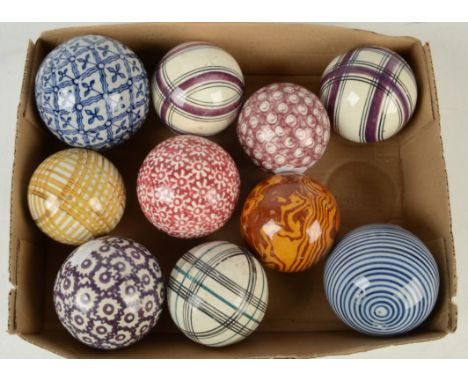 Ten various ceramic carpet bowls.