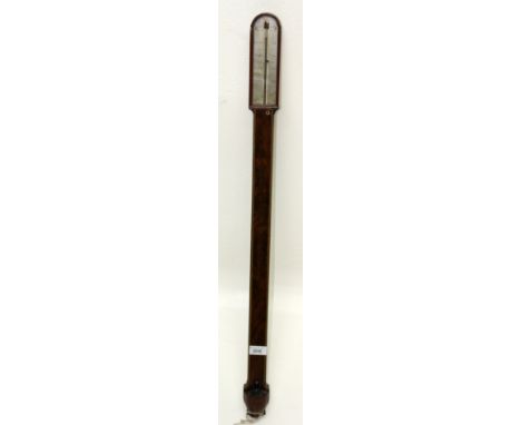 A early 19th century mahogany stick barometer, signed 'Banks 411 Strand, London', height 90.5cm.  Condition report: There is 