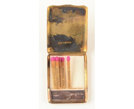 An Asprey &amp; Co 9ct gold engine turned matchbook case, London 1935, 28g.