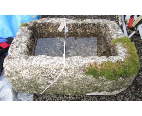 A granite rectangular trough, height 34cm, width 72cm, depth 52 cm. Condition report: There is no drainage hole