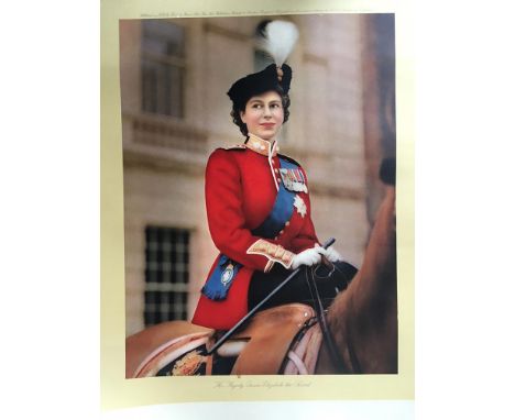 Prints of photographs by Vassa Voynovich aka John Scott.Coloured print of Her Majesty Queen Elizabeth II, Trooping the Colour