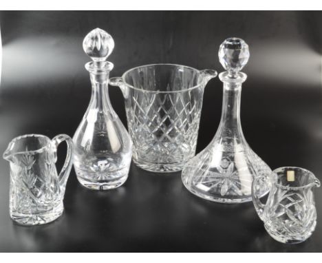 An impressive Edinburgh Crystal cut glass ice pail together with a ship's decanter engraved for The Royal Plymouth Corinthian