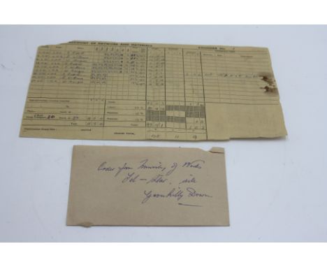 The first Ministry of Works order/job sheet, regarding the Telstar site on Goonhilly Down, with an account of daywork and mat