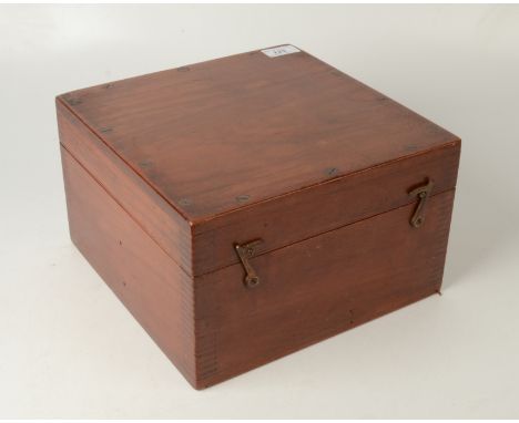 A Marine chronometer mahogany box, height 16.5cm, width 27cm, depth 27cm.