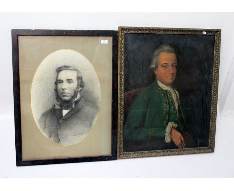 Portrait of a gentleman, oil on canvas, 74 x 60cm and another portrait, 58 x 41.5cm. Condition report: Not relined.  Modern c