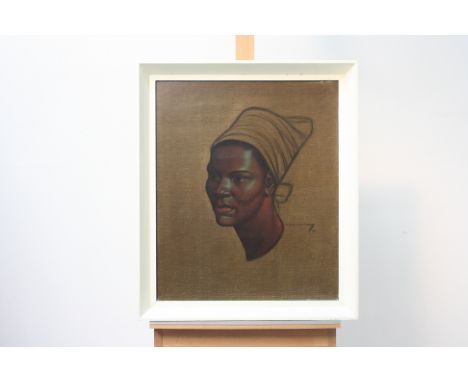 A Tretchikoff print, 'The Zulu Maiden', white painted wooden frame, picture size 60 x 50cm.