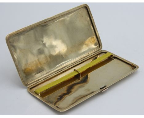 A 9ct gold engine turned cigarette case hallmarked Birmingham 1926, maker's mark B &amp; S, 223.8g.