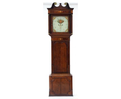 A MAHOGANY 8 DAY LONGCASE CLOCK, THE PAINTED DIAL INSCRIBED SAM MADDOCK WINSFORD 208 X 60CM, WITH DATE SECTOR AND LUNAR WORK
