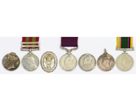 CRIMEA MEDAL un-named, wanting suspender, ex brooch mount, Queen's South Africa Medal defaced, King's South Africa Medal 3753