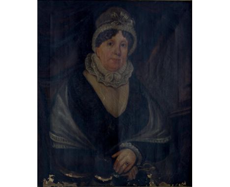 ENGLISH JOURNEYMAN ARTIST, EARLY 19TH C, PORTRAIT OF A LADY, BUST LENGTH BEFORE DRAPERY, OIL ON CANVAS, 74.5 X 62CM, CONTEMPO