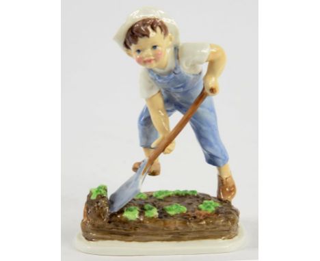 A ROYAL WORCESTER FIGURE OF SATURDAY'S CHILD, 16CM H, BLACK PRINTED MARK
