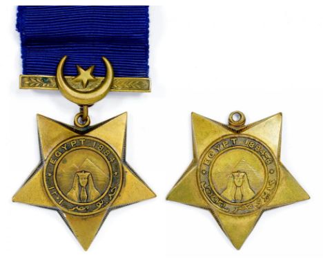 KEDHIVE'S STAR 1884 engraved PTE T McBRIEN 2ND RD FUSILIERS 1883 4 5, another, lacks ring and suspender