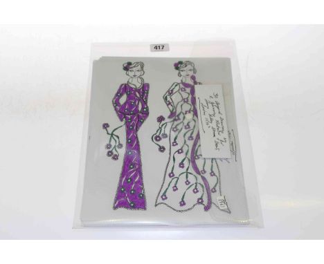 Thirty original drawings by R Jennings (Illustrator for Laura Ashley 1970's)