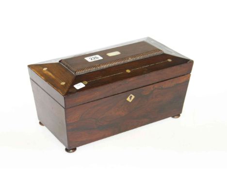 Antique rosewood tea caddy