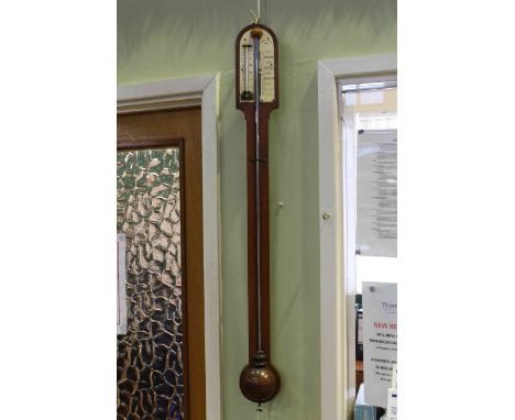 Negretti and Zambra mahogany stick barometer