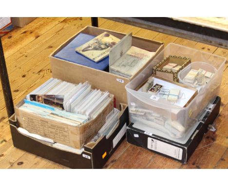 Collection of cigarette and postcards, first day covers, etc