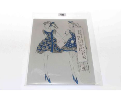 Thirty original drawing by R Jennings (Illustrator for Laura Ashley 1970's)