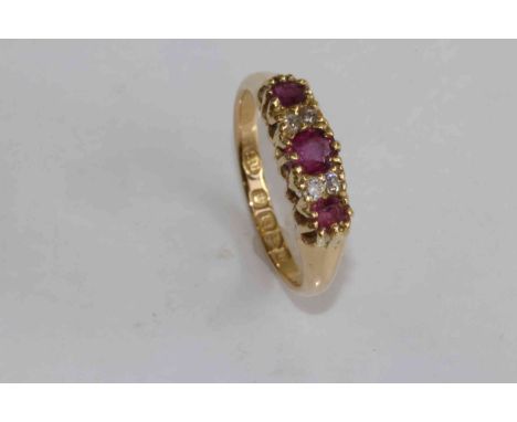 18 carat gold ruby and diamond ring