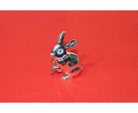 White metal and enamel model of a rabbit, boxed