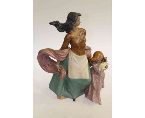 Large Lladro figure group, 'Waiting for Father'