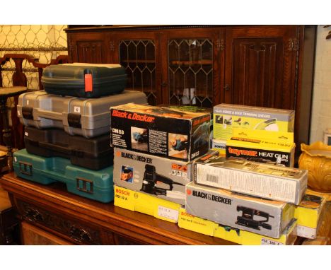 Collection of boxed power tools