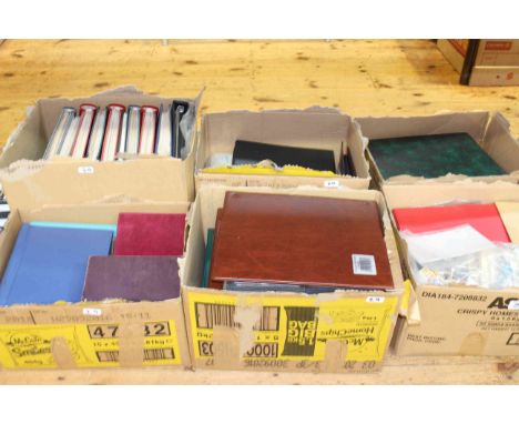 Six boxes of stamps, first day covers, albums, etc