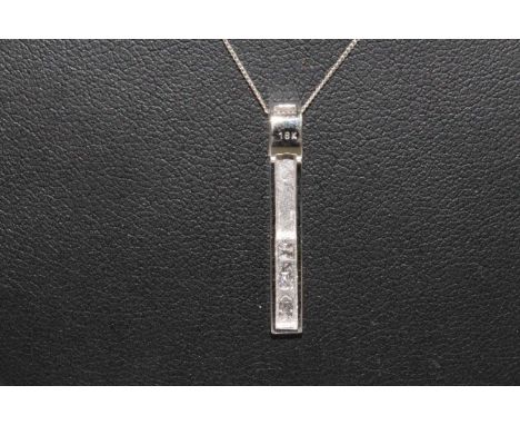 18 carat gold and princess cut diamond pendant on 18 carat gold chain