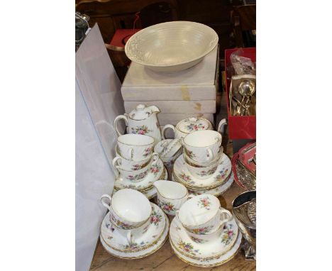 Minton Marley tea set, Clarice Cliff moulded bowl and four boxed plates