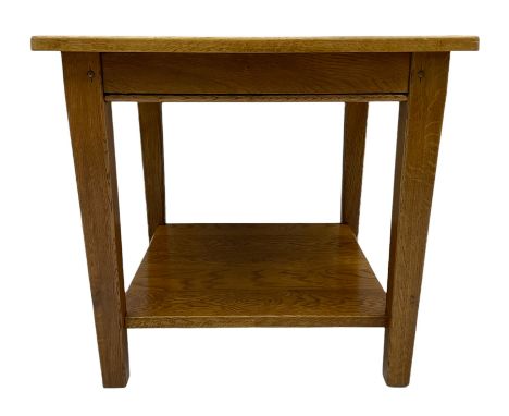 Campagne collection - Oak side table with shelf Dimensions: Height:&nbsp;57cm&nbsp; Length/Width:&nbsp;60cm&nbsp; Depth/Diame