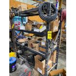 Rack & Contents of Tractor Parts, Paccar Shock Absorbers, Oil Filters, Reman Shoe Kit, Air Filters,