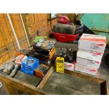 Assorted Bearings & Seals, (6) (New) Spicer SP-5-675X U-Joints, & Assorted Belts on Wall