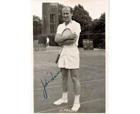 Tennis, John Fraser signed vintage 6x4 black and white photograph stamped 1962 on the reverse. Fraser (born 1 August 1935) is