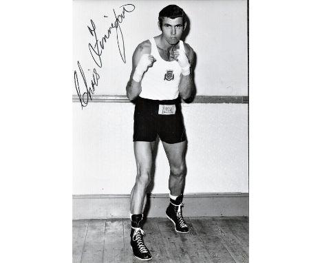 Boxing, Chris Finnegan signed 6x4 vintage black and white photograph. Finnegan MBE (5 June 1944 - 2 March 2009) was a British