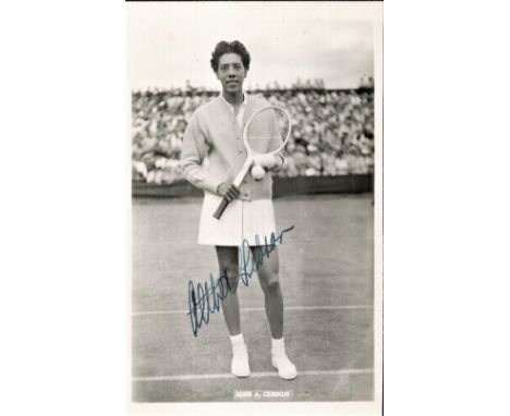 Tennis, Althea Gibson signed vintage 6x4 black and white photograph dated 1957 on the reverse. Gibson (August 25, 1927 - Sept