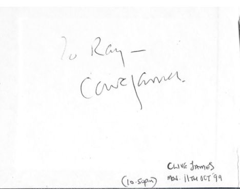 Autograph book. Includes Clive James, Adam Rickett, Bonnie Langford, Jerry Sadowizz, Donald Sinden, Michelle Collins, Barbara