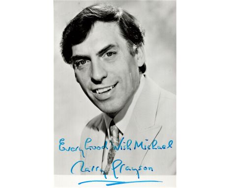 Entertainment, Larry Grayson signed 6x4 vintage black and white photograph date stamped April 1973 on the reverse, dedicated 