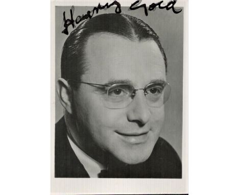 Musician, Harry Gold signed vintage approx 4x3 black and white photograph. Gold (26 February 1907 - 13 November 2005), was a 
