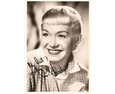 Singer, June Christy signed vintage 7x5 black and white photograph dated December1961 on the reverse. Christy (November 20, 1