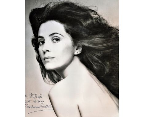 Entertainer, Barbara Parkins, vintage signed 10x8 black and white photograph, dedicated and stamped August 1974 on the revers