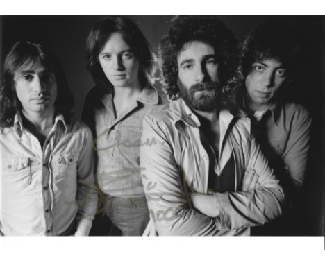 Eric Stewart signed 10cc 12x8 black and white photo dedicated. 10cc are an English rock band, formed in Stockport, England, i