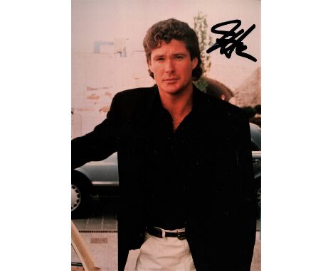 Actor, David Hasselhoff signed 7x5 colour photograph. Hasselhoff (born July 17, 1952),  nicknamed The Hoff,  is an American a